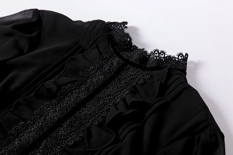 Delocah Подиум мода дизайн черное платье женские Платья-макси с длинным рукавом кружева лоскутное оборками элегантные длинные вечерние платья