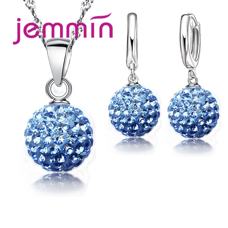 Милые нежные 925 стерлингового серебра ювелирные наборы подвеска серьги ожерелье