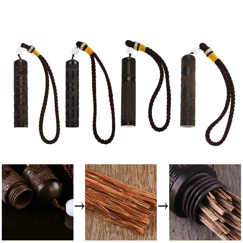 

Home Decor Toothpick Case Ebony Empty Snuff Bottle Fragrance With Mini Metal Spoon Sniffer Bullet Container Smoking Accessories