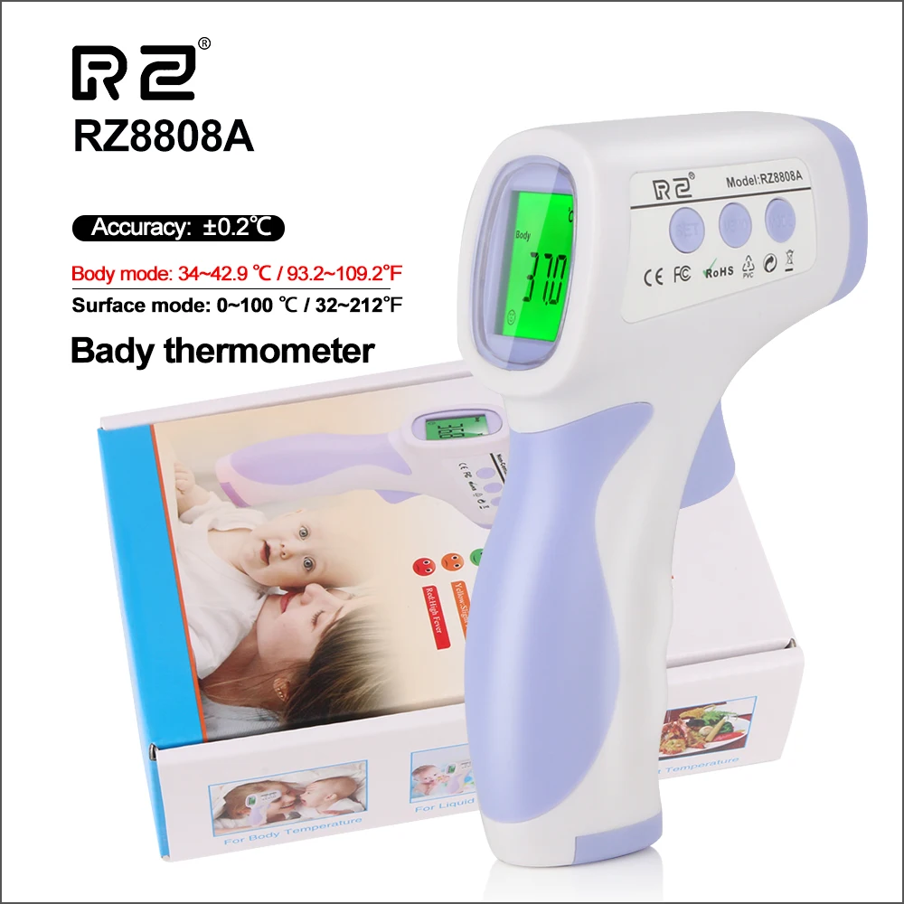 

RZ Thermometers Body Thermometer Electronic Ear LED Display Digital Thermometer Baby Fever Non-contact Infrared Kids Thermometer