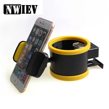 

NWIEV Car Multifunctional cup Phone holder for Mitsubishi Lancer Fiat 500 Punto Suzuki Swift Grand Vitara SX4 Lada Granta Vesta