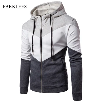 

Contrast Color Hoodie Men Women Cotton Fleece Hooded Sweatshirt Cardign Zipper Mens Hoodies Pullover Casual Pocket Tracksuit Men