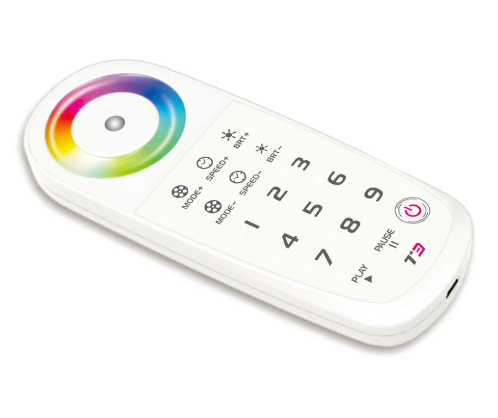 

T3 2.4G LED RGB touch controller;sync control unlimited receivers;DC5V(Built-in Lithium battery)