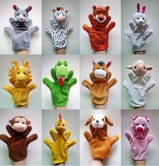 Hot 12Pcs/Lot Funny Hand Puppets For Kids Plush Hand Puppets For Sale