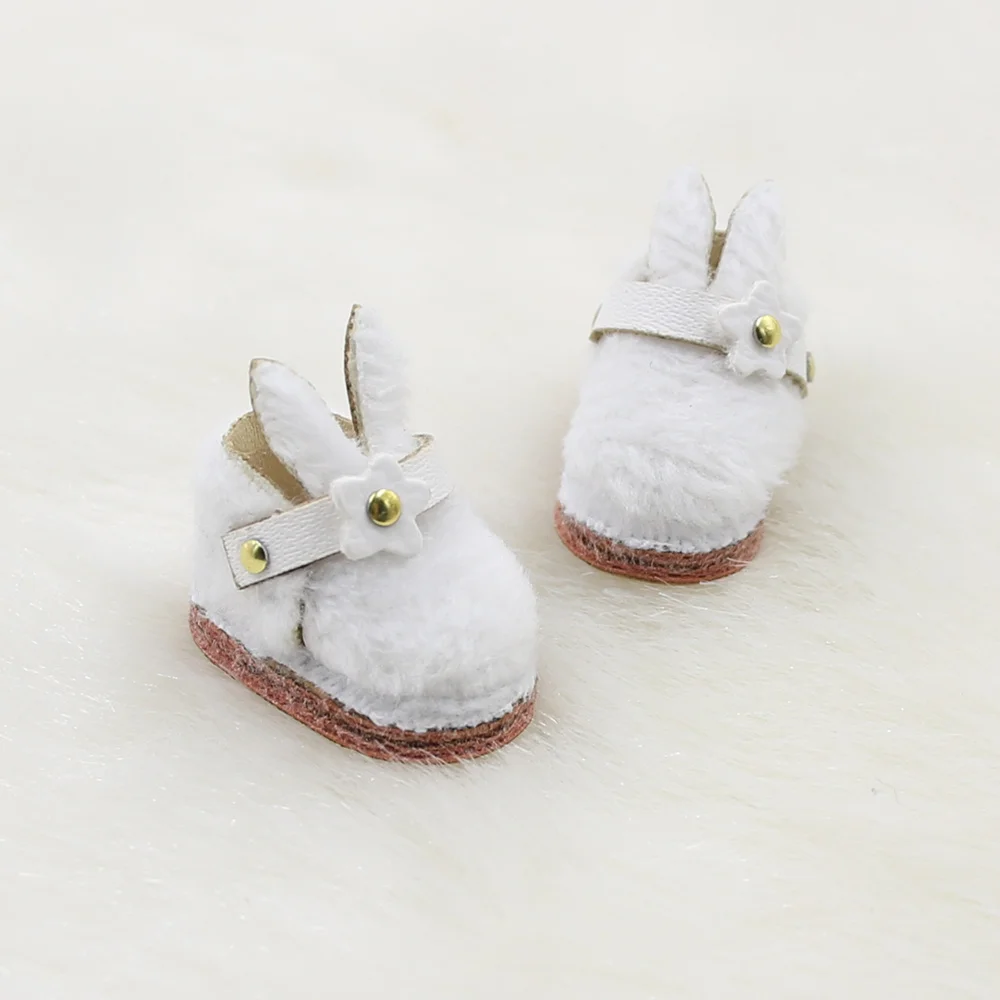 Обувь для 1/12 BJD кукла OB11 милый кролик плюшевая обувь в 3 цветах подходит для 1/8 игрушки-карлики подарки