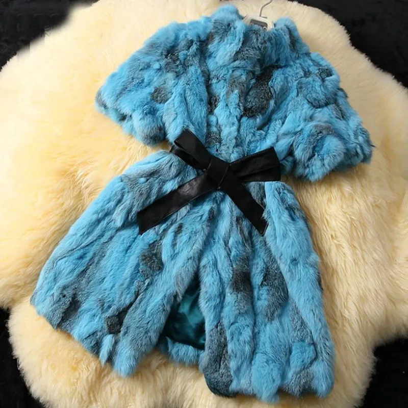 DL7002 Free Shipping Genuine Rabbiat Fur Coats Jackets Women Nature Fur Vest Waistcoat Real Rabbit Fur Vest Plus Size