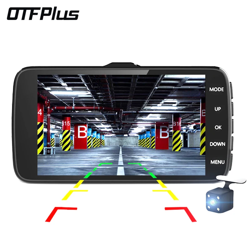 

OTFPlus Car DVR 4.0 inch IPS Screen Dual Lens HD 1080P Night Vision G-sensor dash cam free shipping