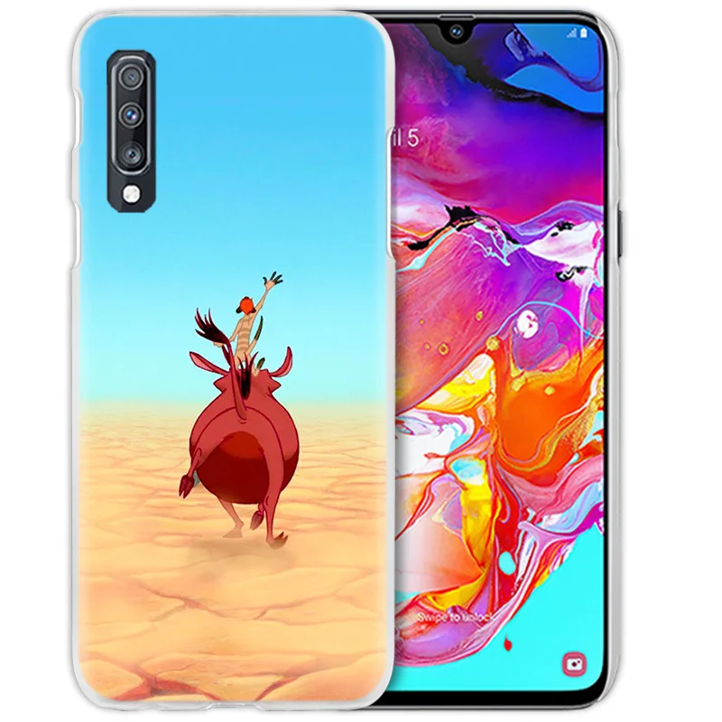 Аниме чехол для samsung Galaxy A50 A70 A20e A40 A30 A20 A10 A8 A6 плюс A9 A7 Жесткий Мягкий Прозрачный чехол для телефона чехол Акуна Матата Король Лев