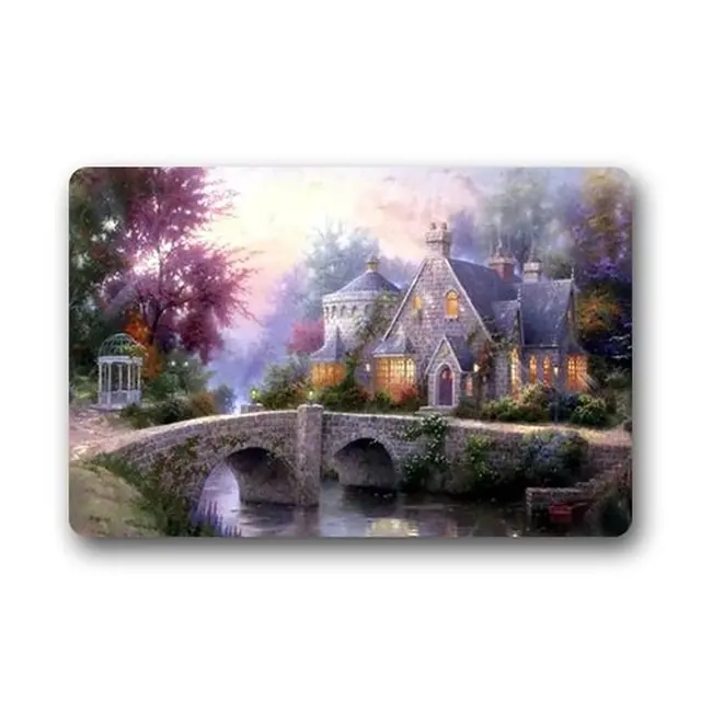 Memory Home Thomas Kinkade Art Custom Outdoor Indoor Doormat Memory Home Thomas Kinkade Art Custom Outdoor Indoor Doormat Personalized Design Machine Washable Kitchen Rugs