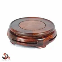 Rosewood carving annatto handicraft circular base of real wood of Buddha stone vases act the role