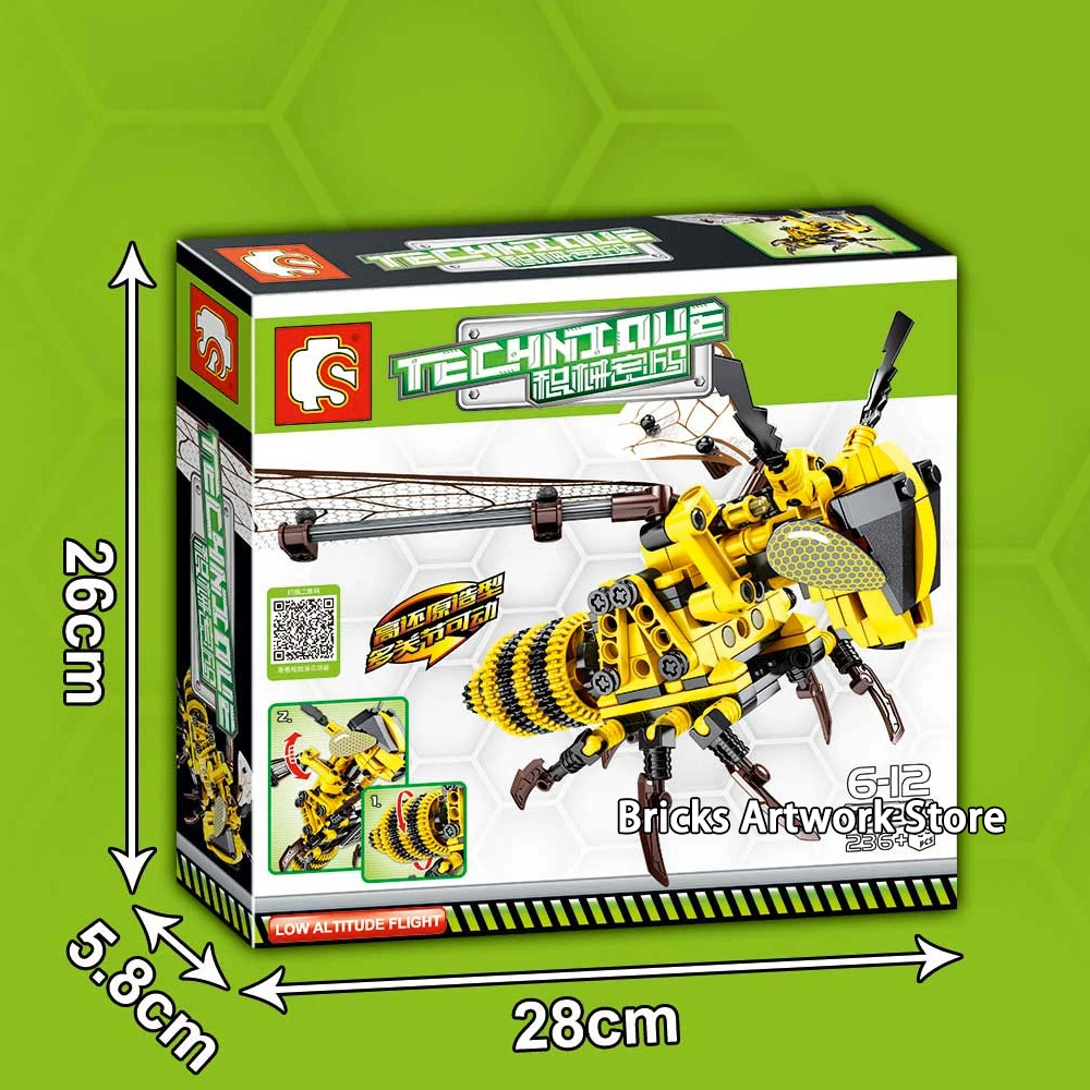 Fit Technic 703200 техника животных пчела Стрекоза набор 236 шт строительные блоки игрушки для детей творческие подарки коробка