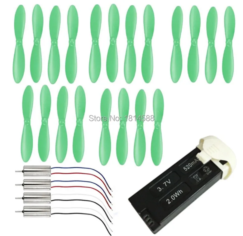 Hubsan X4 PLUS H107C Quadcopter accessories H107D 02 green blades of the propeller and motor H107D