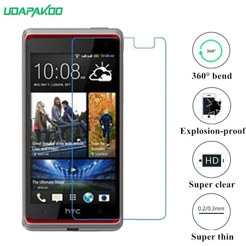 Udapakoo прозрачная закаленная (мягкое стекло) пленка для HTC Desire 600 двойная sim-карта 606