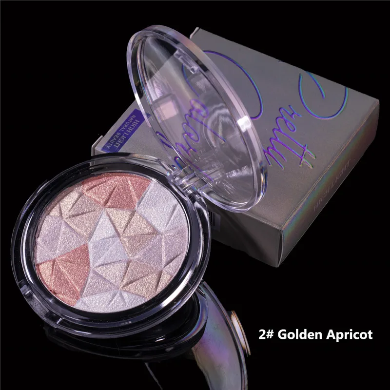 MEIS beauty Makeup Shimmer Хайлайтер для контуринга лица Косметика прессованная пудра хайлайтер палитра осветляет кожу Maquiagem - Цвет: 2