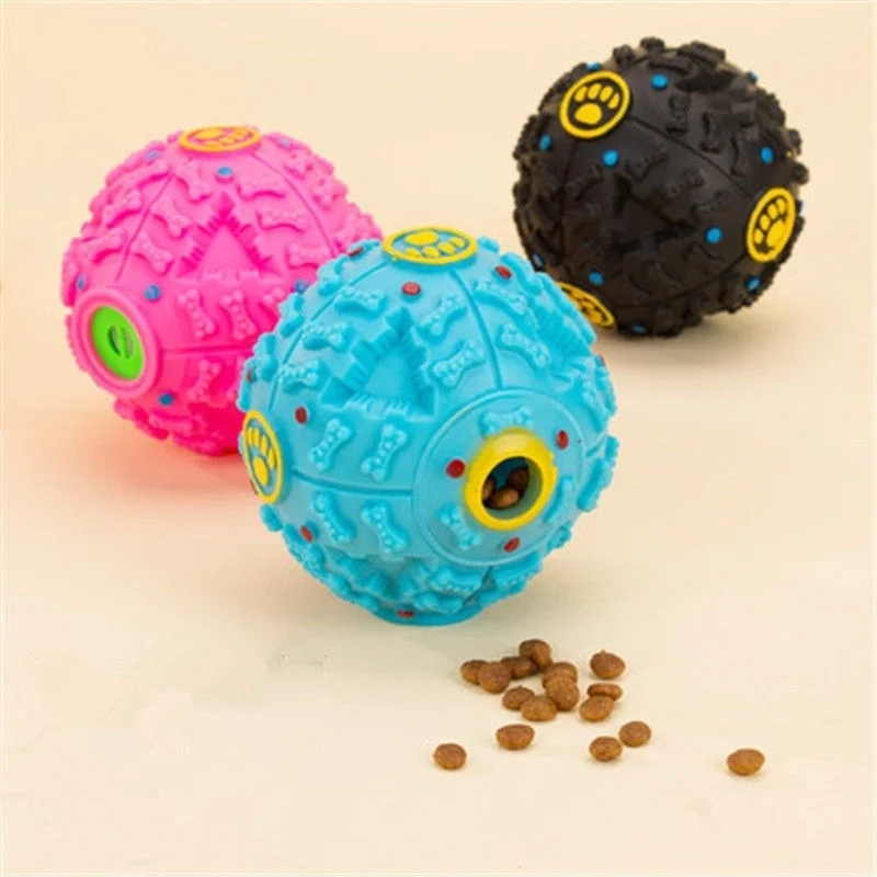

New Rubber Giggle Ball Pet Dog Hard Handles Pet Dog Toys Training Chewing Sound Food Distributor Toys Squeezing