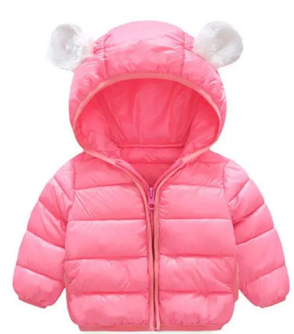 Infants Kids Winter Cotton Coats Baby Cute Small Ears Hooded Jacket Short Coat