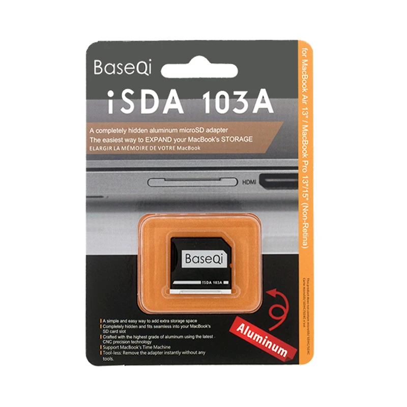 BaseQi MacBook 103A Micro SD Adapter Memory expansion SD card