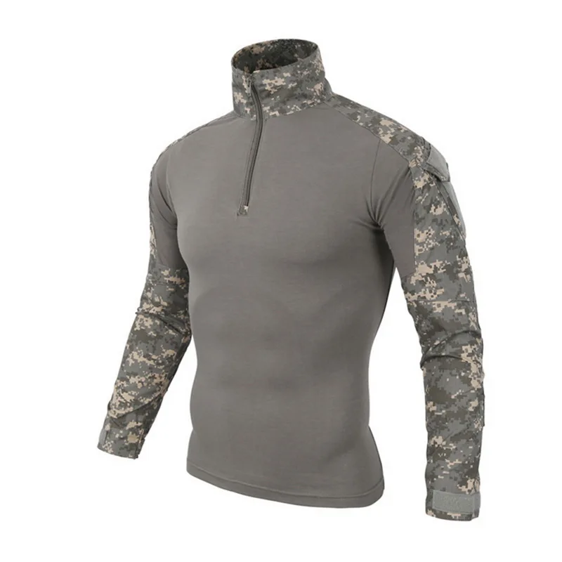Hot Sale Military Camouflage Patchwork Hoodies Pullovers For Men Long Sleeve Turtleneck Sweatshirt Tactical Uniform Top Clothes