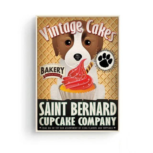 Art Print Poster Cocina Dog Animals happy at home Decor Living Room