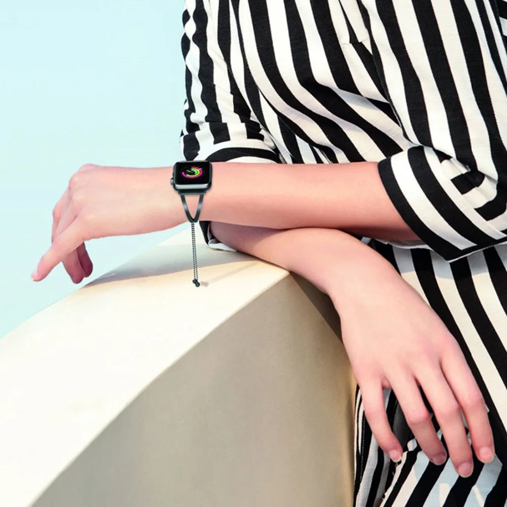 Ремешок из нержавеющей стали для apple watch band браслет iwatch series 5 4 3 2 1 44 мм 40 42 38