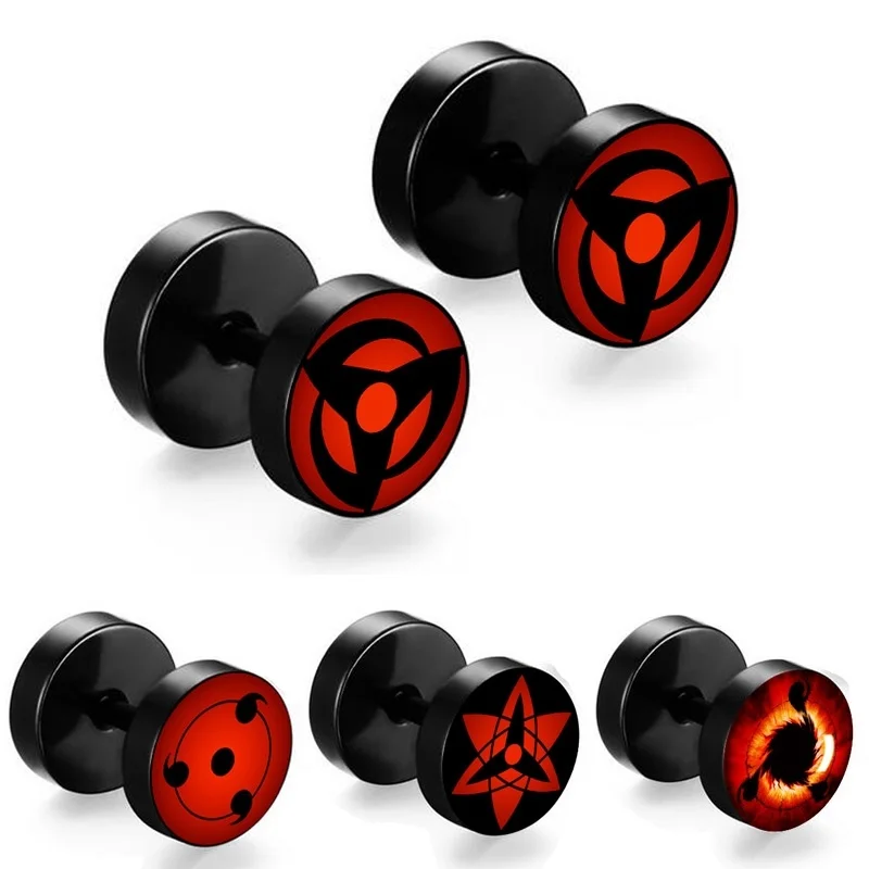 2 шт./лот наруто Sharingan Shippuuden Eyes женские и мужские серьги из нержавеющей стали
