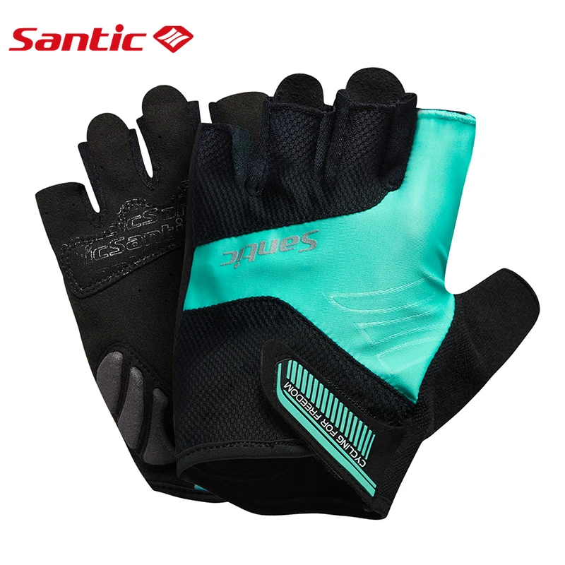 Santic мужские и женские короткие перчатки для велоспорта летние дышащие