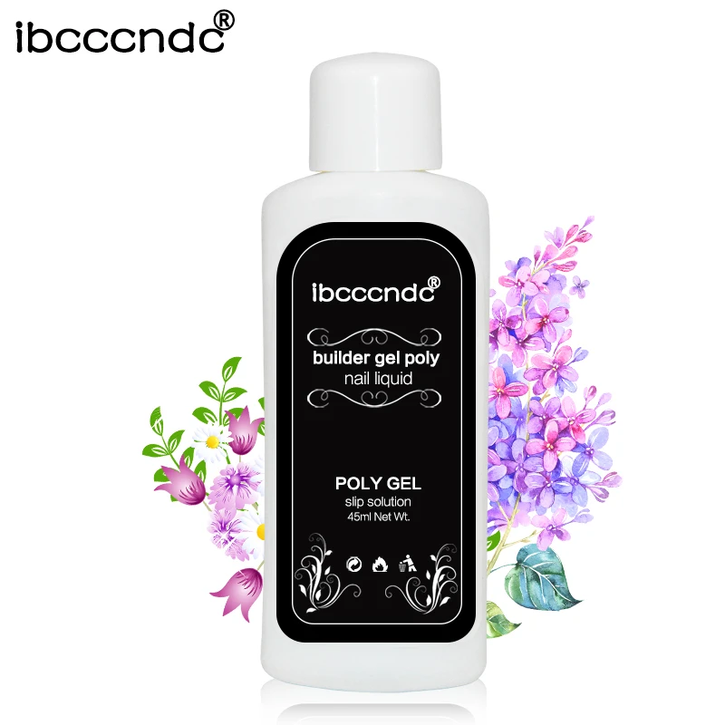 

45ML IBCCCNDC Poly Gel Nail Liquid Gel Polish Varnish Thick Jell Gel Silp Solution Odorless Alcohol Substitutes PolyGel Kit