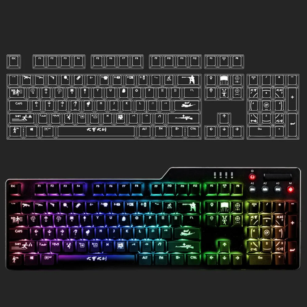 

104 Keys Keyboard Keycap Set ABS Backlit Key Cap Gaming Keyboard Key Cap with Key Puller for Mechanical Keyboards