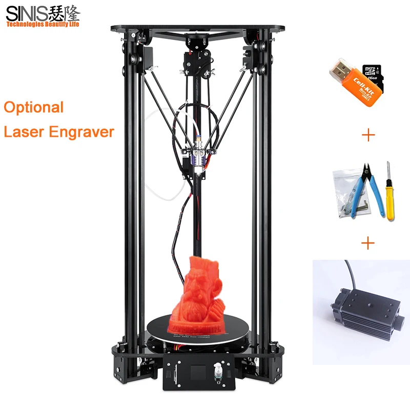 

3D Printer Reprap i3 Impresora 3D DIY Kit Large Printing Size Button Screen LCD 1kg Filament 3d Printer Kit 8G SD Card As Gift
