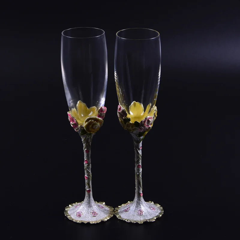 New creative gifts 2pcs/set personalized wedding glasses cup champagne