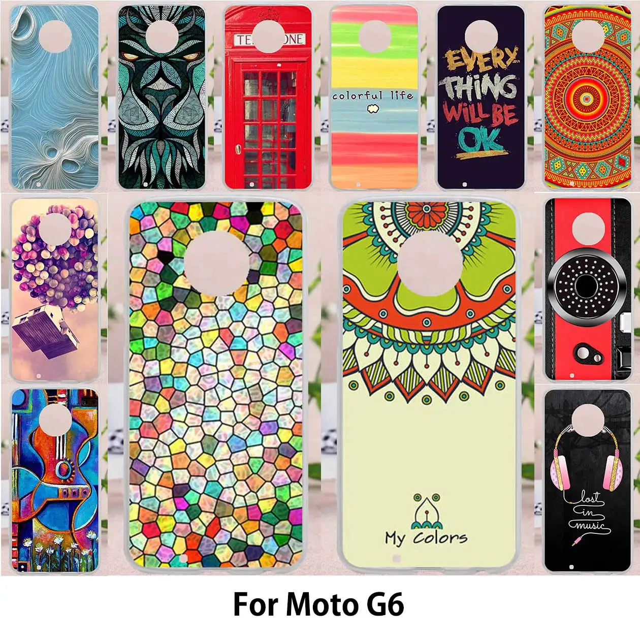 

TAOYUNXI Cases For Motorola Moto G6 Silicone Back Cover For Motorola Moto 1S Painting Patterned 5.7 inch Back Bags Shell