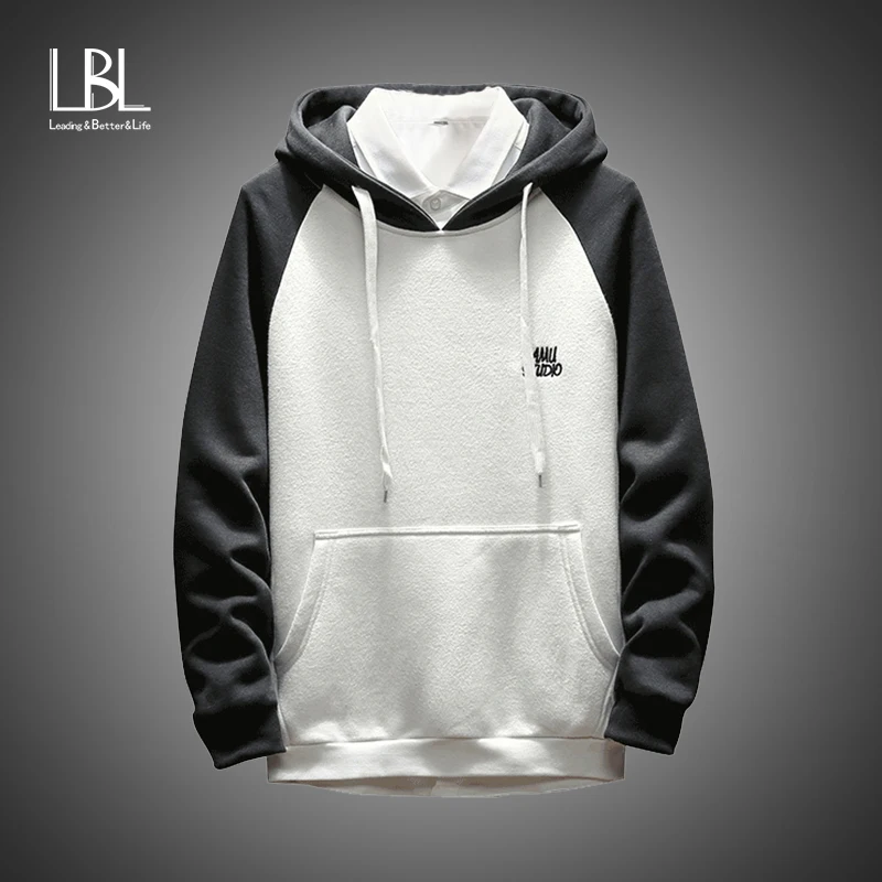 New Hoodies Men 2018 Winter Male Sweatshirt Teenage Casual Cardigan Hoody Jacket Autumn Coat Slim Patchwork Color Tracksuits | Мужская