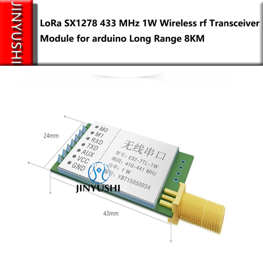

LoRa SX1278 SX1276 rf Transmitter and Receiver Module E32-TTL-1W UART 433MHz 1W Long Range 8KM Wireless Transceiver for arduino