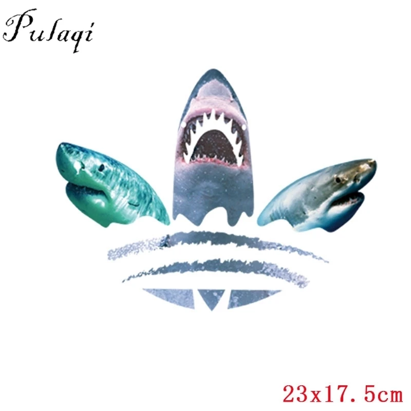 Pulaqi стильные нашивки с акулой в стиле панк, аксессуары для одежды с утюгом, наклейки для футболок, платья B