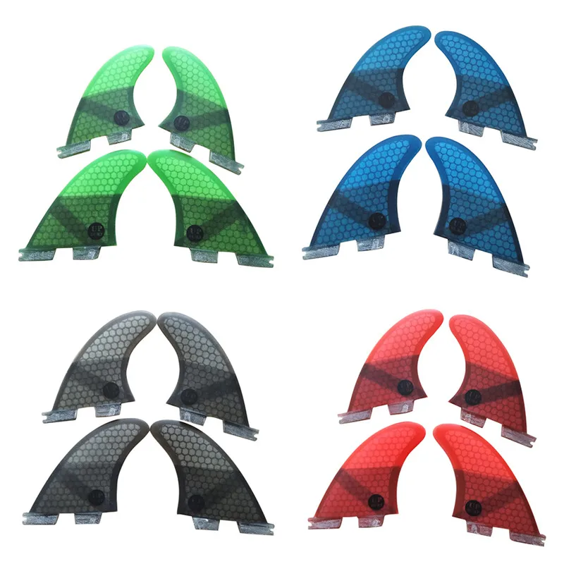 Surf FCS2 Fin K2.1 Black/Blue/Red/Green Fibreglass Honeycomb Surf Fins SUP Board Fin Quad fin set