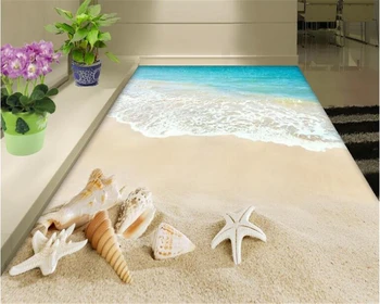 

beibehang 3d flooring Super clear high quality fashion wallpaper indoor sea beach shell 3D floor papel de parede 3d wallpaper