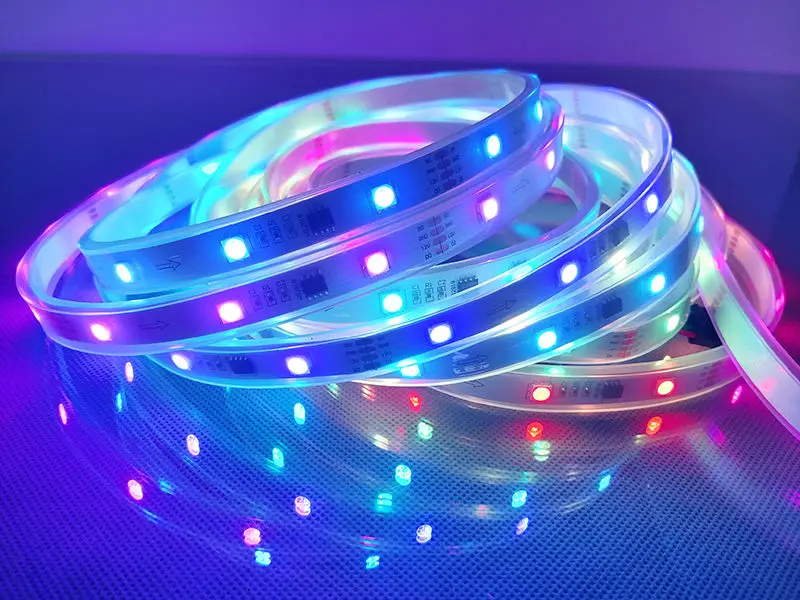 5 м WS2818 rgb светодиодные полосы 30 светодиодов/M 60leds/м 12 В SMD 5050 адресуемые цифровой магнитофон гибкие полоски Белый Черный PCB лампа