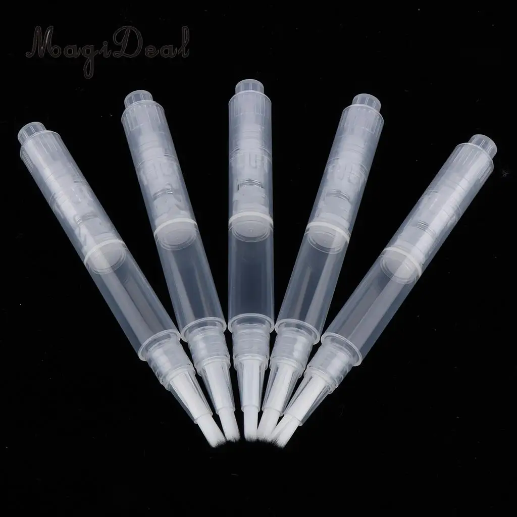 Kesoto 5pcs 3ml Empty Twist Pen Cosmetic Nail Oil Eyelash Lip Gloss Tube with Brush