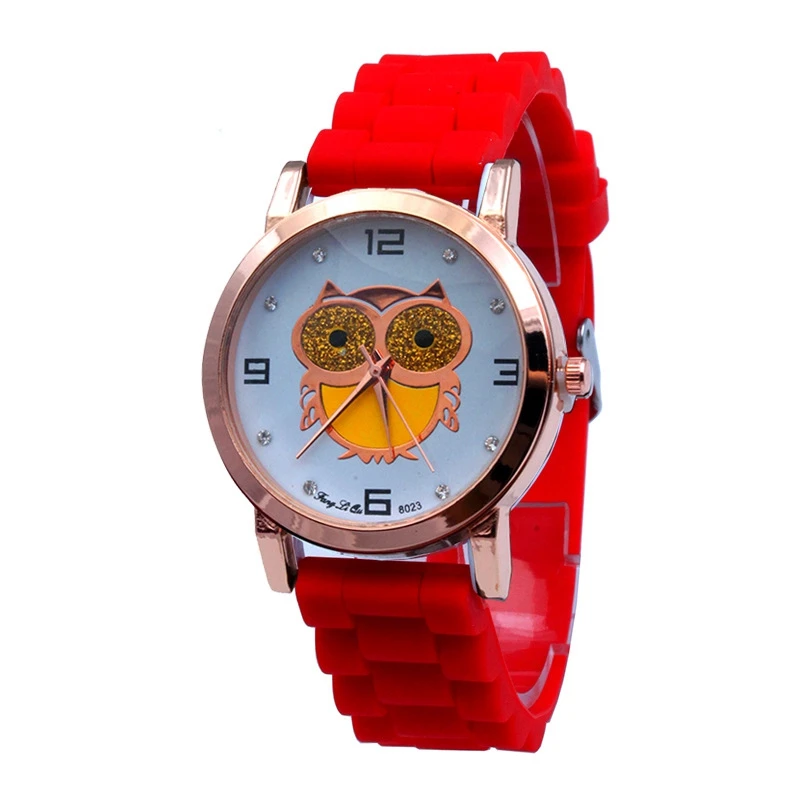 Часы женские часы новый сова диких тенденция желе конфеты цвет дамы watch 106FHD|candy