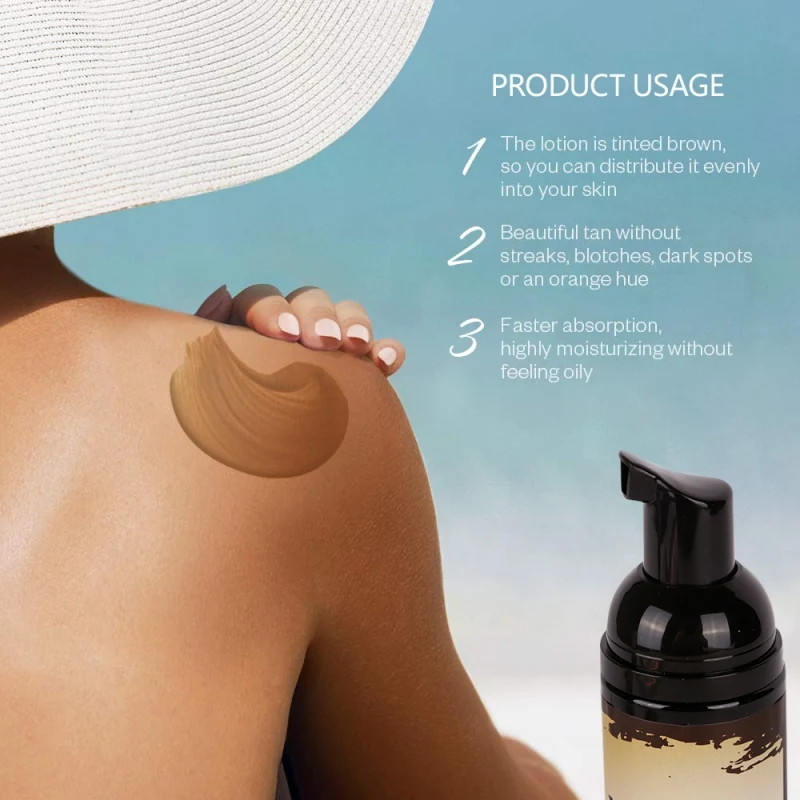 Powerful Body Self Tanners Beauty Black Mousse Nourishing Skin Self Tanning Mousse Medium Skin Care P1