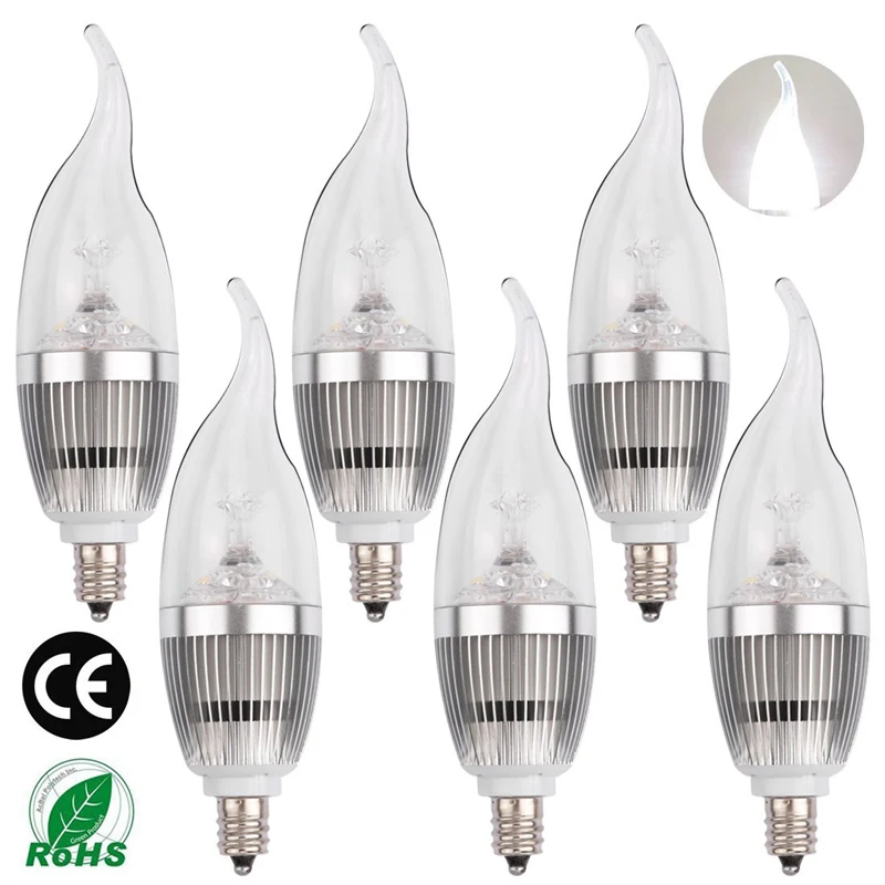LED Candle Bulbs, E12 candelabra bulb, 25W Equivalent, White 6000K