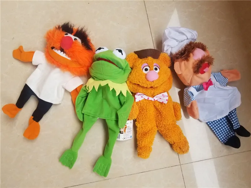 Кукла Muppets, лягушка Кермит, медведь Фоззи, Шведский шеф-повар, плюшевые куклы, Интерактивная игрушка, детские игрушки - Цвет: 4pcs