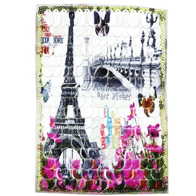 

Clothing Women Shirt Top Diy Large Patch Romantic Tower Sequins deal with it T-shirt girls Patches for clothes Flower Stickers