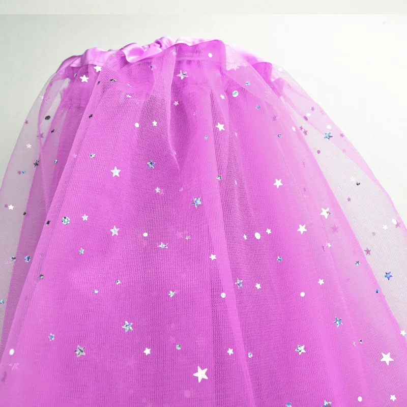 Блеск серебра юбка-пачка юбка для танцев Детская юбка принцессы крошечные Shining Star Точка украшения юбка-пачка