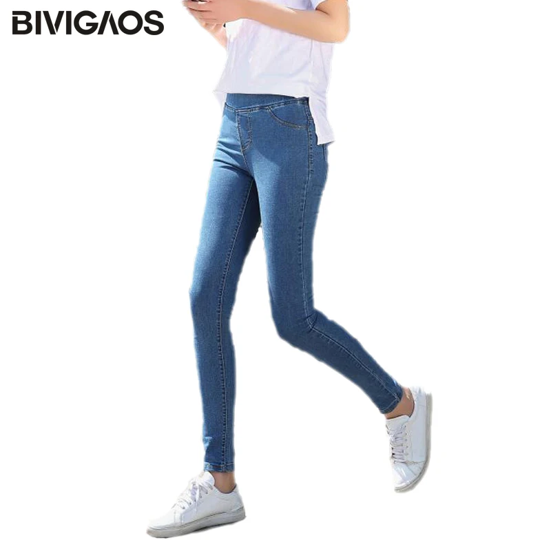 

2018 Fall New Korean Women Jeans Slim Wash Jeans High Elastic Push Up Jeans Leggings Basis Denim Pencil Pants Skinny Jeans Woman