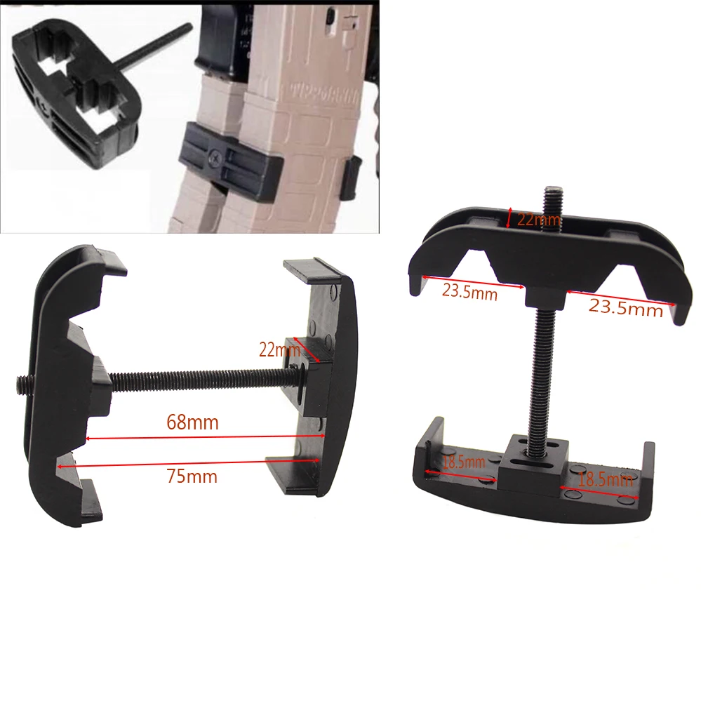 

2pcs Cartridges Clip Parallel Connector Hunting Reload Equipment Adjustable Dual Coupler for M4/AK