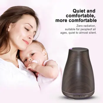 

Wooden Pattern Portable Humidifier Size Home Office Aroma Essential Oil Diffuser Ultrasonic USB Rechargeable Mist Humidifier