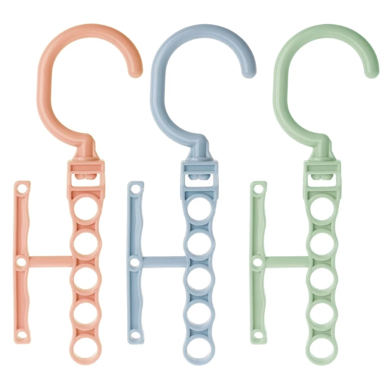 

5 Holes Clothes Hanger Organizer Multifunction 360 Rotating Rack With Handle
