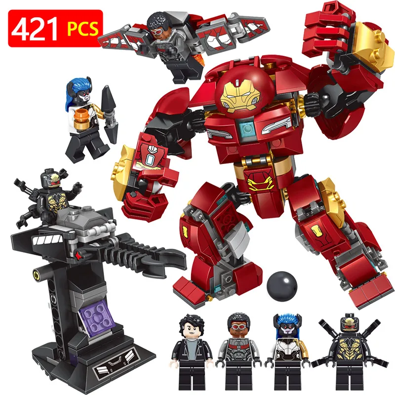 

Super Hero Series Blocks Marvel Technic Iron man Mech Avengers Infinity War Modle Action Figures Bricks Toys for kids