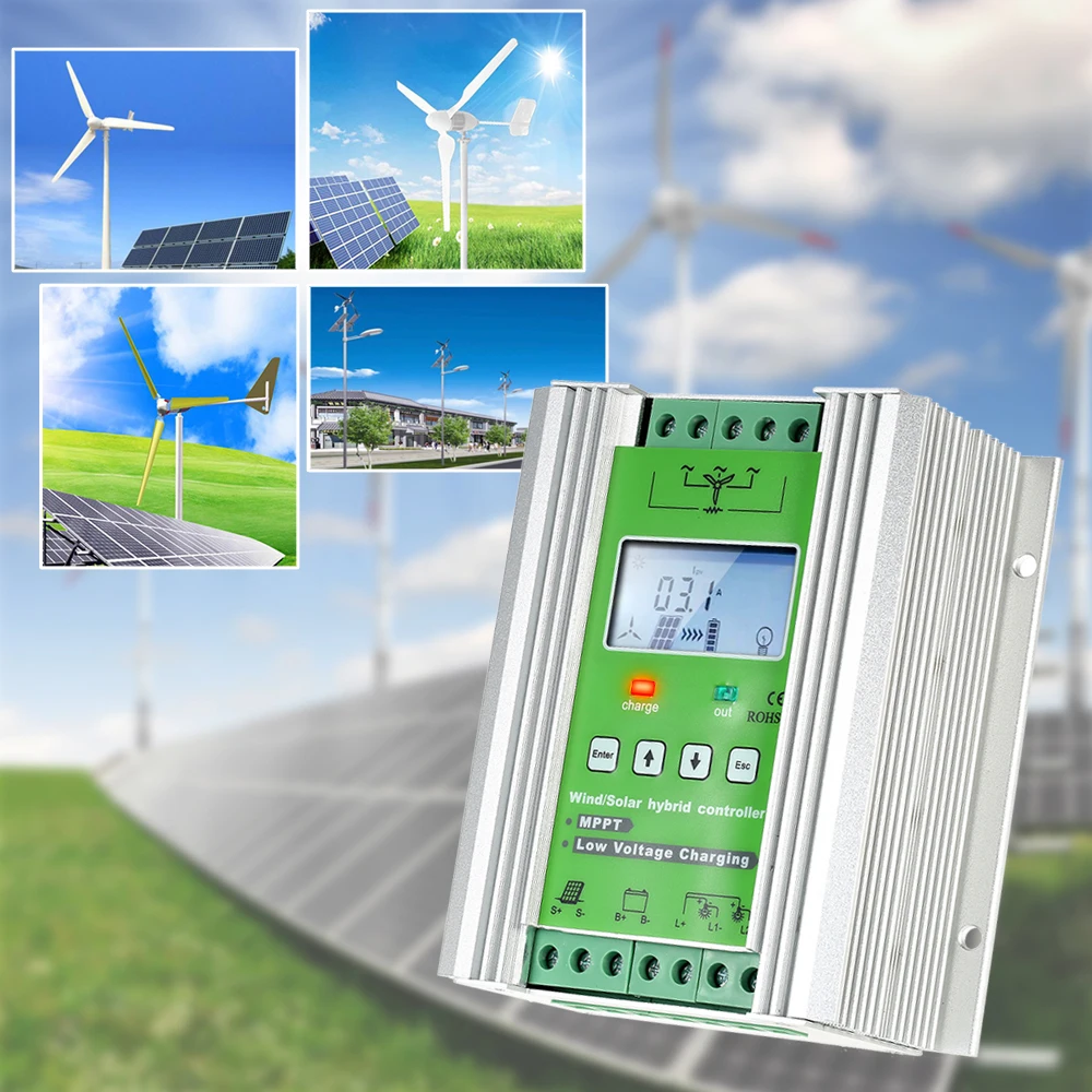 MPPT ветряной солнечный гибридный контроллер заряда 1400 Вт ветряной турбины контроллер заряда ветра 800 Вт Солнечный 600 Вт 12 В/24 В Авто